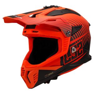 LS2 MX708 FAST II DUCK, MOTO ĶIVERE, matēta oranža, sarkana