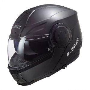 LS2 FF902 SCOPE II SOLID, MOTO ĶIVERE, melna spīdīga