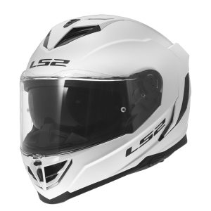 LS2 FF818 STORM III SOLID, MOTO ĶIVERE, Spīdīga, balta