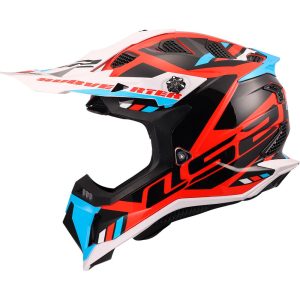 LS2 MX700 SUBVERTER EVO II STOMP, MOTO ĶIVERE, balts/ zils/ sarkans