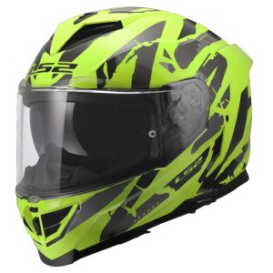 LS2 FF818 STORM III KAOS, MOTO ĶIVERE, dzeltenzaļa