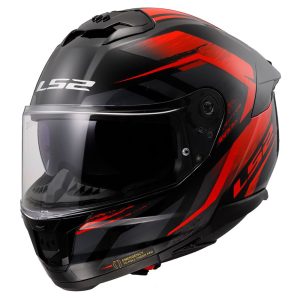 LS2 FF808 STREAM II FURY, MOTO ĶIVERE, melna, sarkana