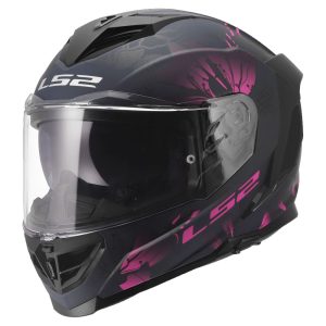 LS2 FF818 STORM III BURST, MOTO ĶIVERE, melna, rozā