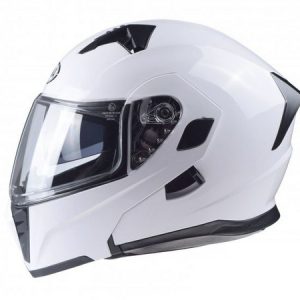 Moto ķivere ar paceļamu žokli AWINA FLIP-UP balta