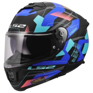 LS2 FF808 STREAM II MIKA, MOTO ĶIVERE, melna, zila