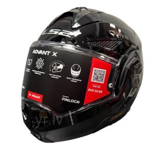 LS2 FF901 ADVANT X SOLID, MOTO ĶIVERE, Melna spīdīga
