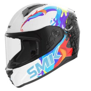 Slēgta ķivere bērniem SMK Bionic Kids SPLASH krāsa melna/balta/zila