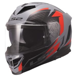 LS2 FF818 STORM III DYNAMO, MOTO ĶIVERE, pelēka, sarkana