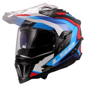 LS2 MX701 C EXPLORER FRONTIER II, MOTO ĶIVERE, balta, zila