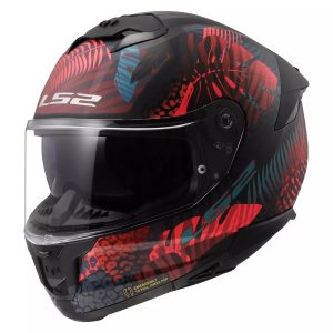 LS2 FF808 STREAM II JUNGLE, MOTO ĶIVERE, melna matēta, rozā, zila